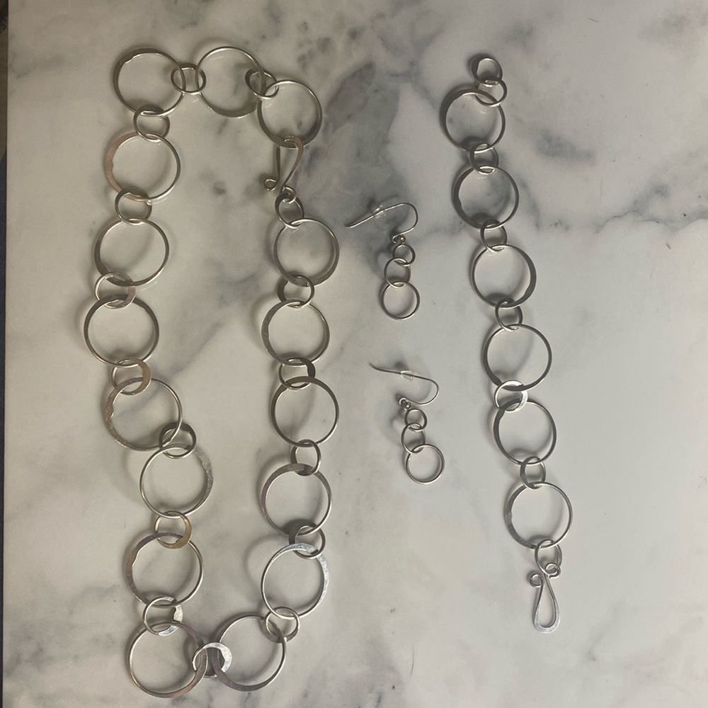 Sterling silver jewelry set suite‎